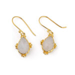 Κρεμαστά Σκουλαρίκια με Φεγγαρόπετρα - Επιχρυσωμένο Ασήμι 925