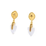 Σκουλαρίκια με Κρύσταλλο Quartz - Επιχρυσωμένο Aσήμι 925 - Image 2