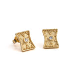 Earrings Gold K9 with ZirconEarrings Gold K9 with Zircon