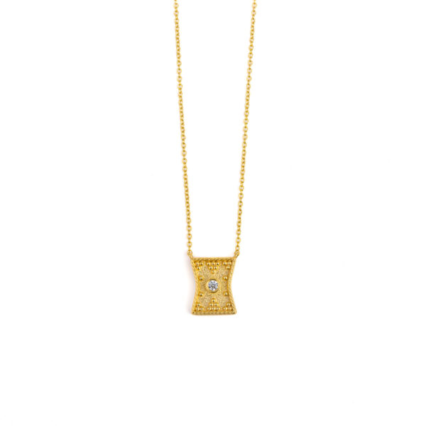 Zircon Gold Necklace - 9K Gold