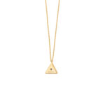 Triangle Zircon Necklace - 9K Gold - Image 3