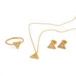 Triangle Zircon Ring - 9K Gold - Image 4