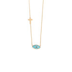 Evil Eye and Cross Necklace – 9K Gold - Image 2