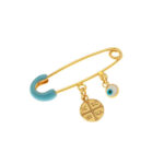 Baby Brooch with Konstantinato – Gold Plated Silver 925