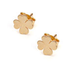 Four Leaf Clover Gold Stud Earrings