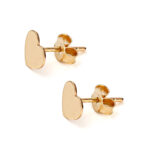 Σκουλαρίκια Καρφωτά σε Σχήμα Καρδιά - Χρυσό 14Κ - Image 3