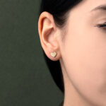 Σκουλαρίκια Καρφωτά σε Σχήμα Καρδιά - Χρυσό 14Κ - Image 2