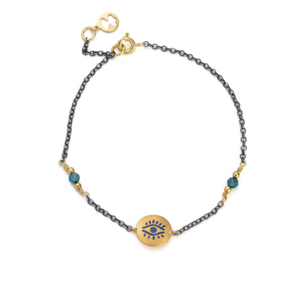 Sterling Silver Chain Bracelet with Eye Disc