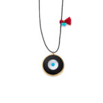 String Necklace with Eye Stone - 925 Sterling Silver