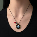 Κολιέ από Κορδόνι με Μαύρο Μάτι - Ασήμι 925 - Image 2