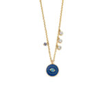 Sterling silver Chain Necklace with a Colored Eye