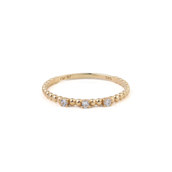 14k Gold Engagement Ring with Zircon