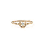 14k Gold Circle Ring with Zircon
