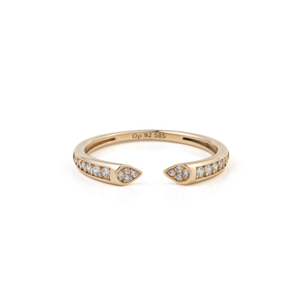 14k Gold Open Zirconia Ring