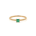 14k Gold Cubic Zirconia Square Ring
