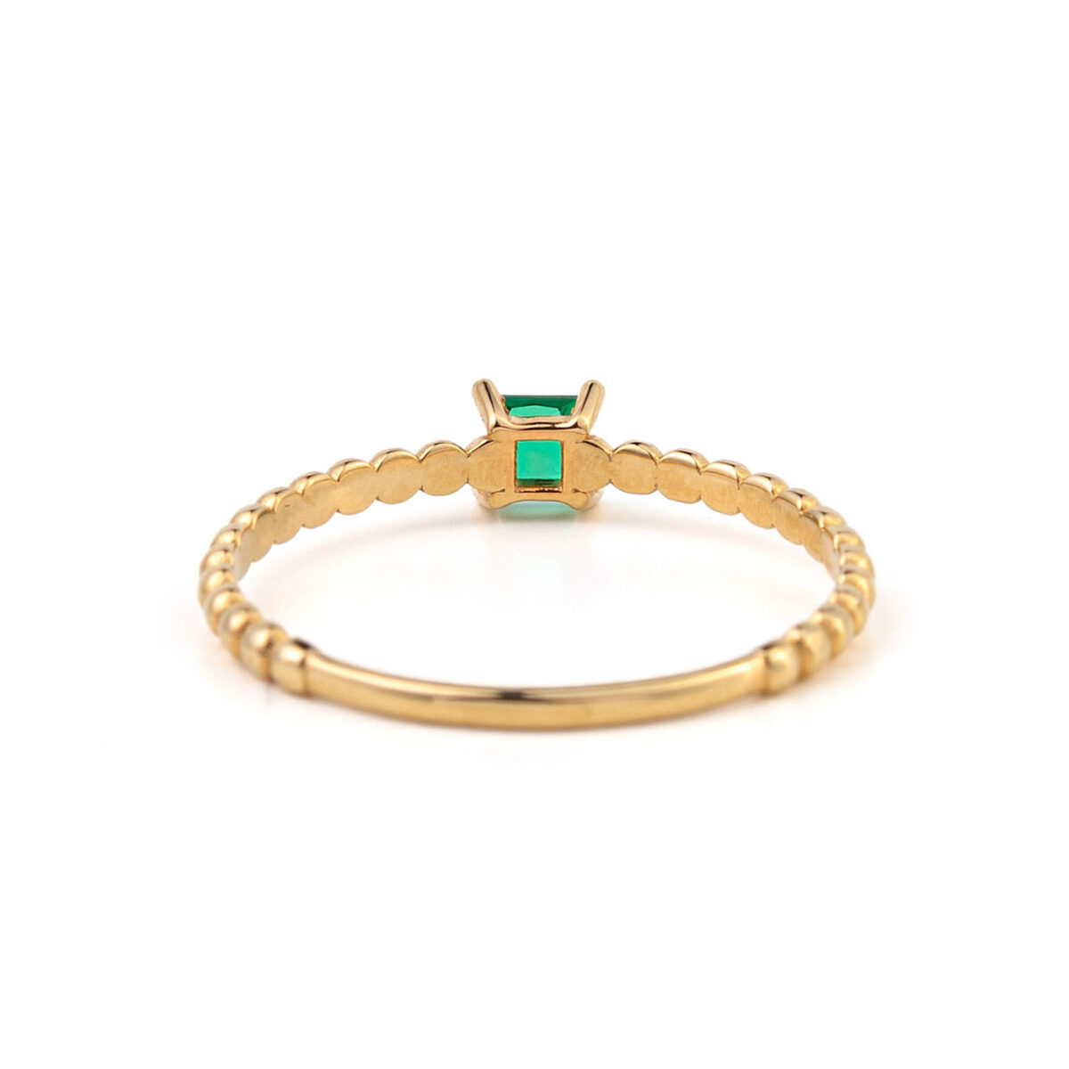 KO-R-06207044b 14k Gold Cubic Zirconia Square Ring - Image 3