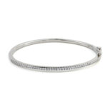 Minimal Zircon Bangle Bracelet - 925 Sterling Silver