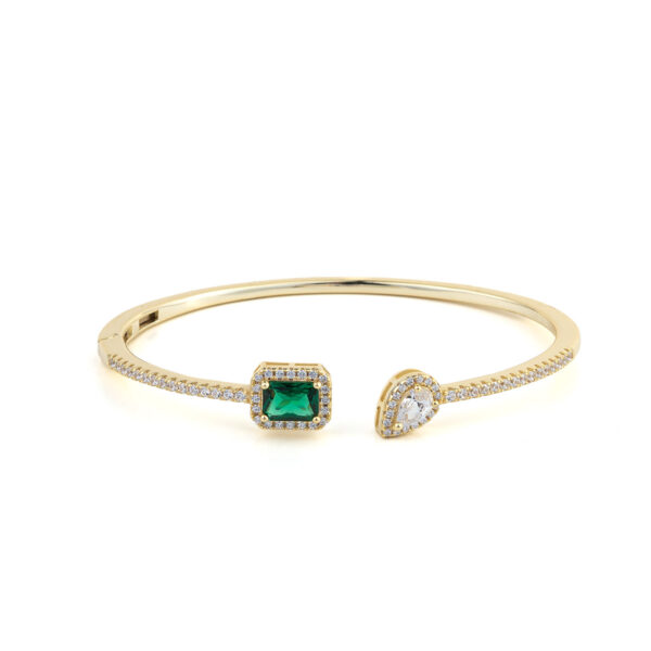 Adjustable Bracelet Green Cubic Zirconia