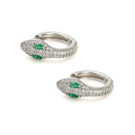 Snake Earrings with Zircon
