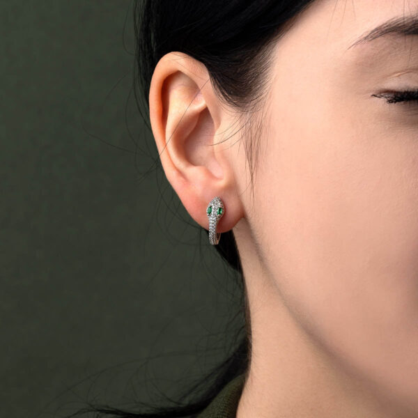 Snake Earrings with Zircon