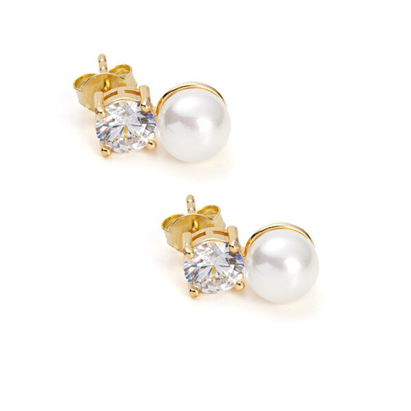 Zircon Crystal Freshwater Pearl Earrings