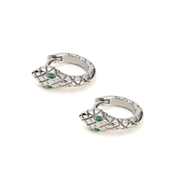 Green Eyed Snake Earrings