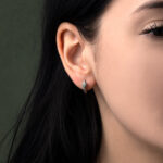Green Eyed Snake Earrings - 925 Sterling Silver