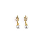 Pearl Leaf Earrings