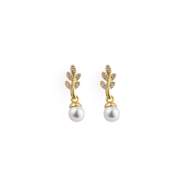 Pearl Leaf Earrings