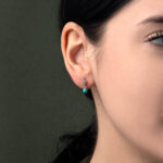 Turquoise Leaf Earrings - 925 Sterling Silver