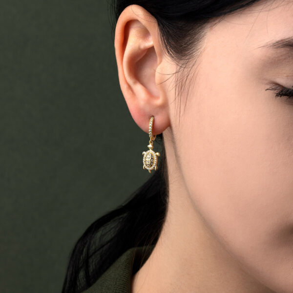 Turtle Earrings with Zircon