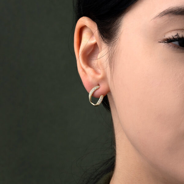 Zircon Earrings – Sterling Silver & Gold Plated