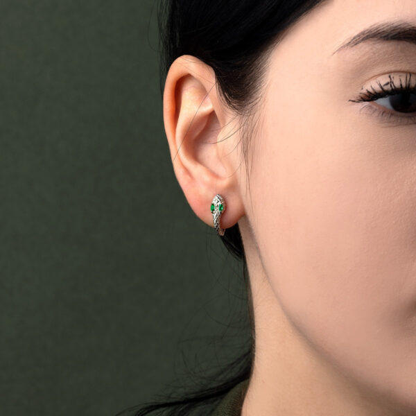 Snake Earrings with Zirconia