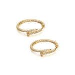 Zircon Hoop Earrings - Sterling Silver and Gold Plated