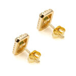 Καρφωτά Σουλαρίκια με πράσινο Ζιργκόν – Επιχρυσωμένο Ασήμι 925 - Image 3