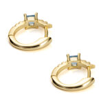 Κρικάκια Σκουλαρίκια με Μπλε Ζιργκόν – Επιχρυσωμένο Ασήμι 925 - Image 3