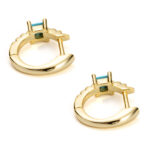 Blue Cubic Zirconia Hoop Earrings - Image 3
