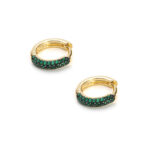 Green Cubic Zirconia Hoop Earrings
