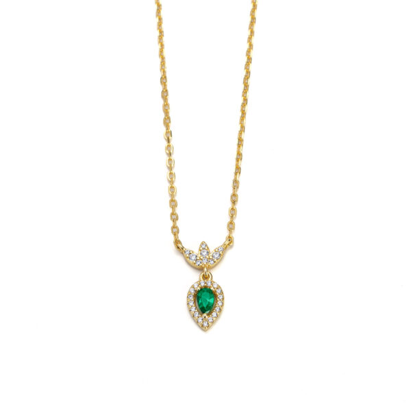 Teardrop Zirconia Necklace Silver 925 Gold Plated