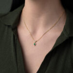 Teardrop Zirconia Necklace Silver 925 Gold Plated - Image 2