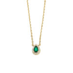 Teardrop Zirconia Necklace - Gold Plated Silver 925