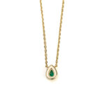 Teardrop Zirconia Necklace - Gold Plated Silver 925 - Image 3