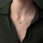 Teardrop Zirconia Necklace - Gold Plated Silver 925 - Image 2