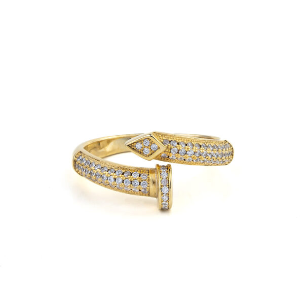 Nail Ring – 925 Sterling Silver and Gold Plated