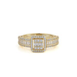 Cubic Zirconia Ring - 925 Sterling Silver and Gold Plated