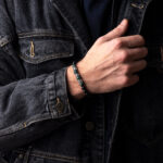 Meandros Motif Bracelet with Onyx and Apatite Beads - Image 2