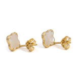 9K Gold Clover Stud Earrings - Image 3