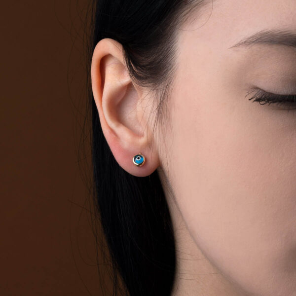 14K Gold Eye Stud Earrings