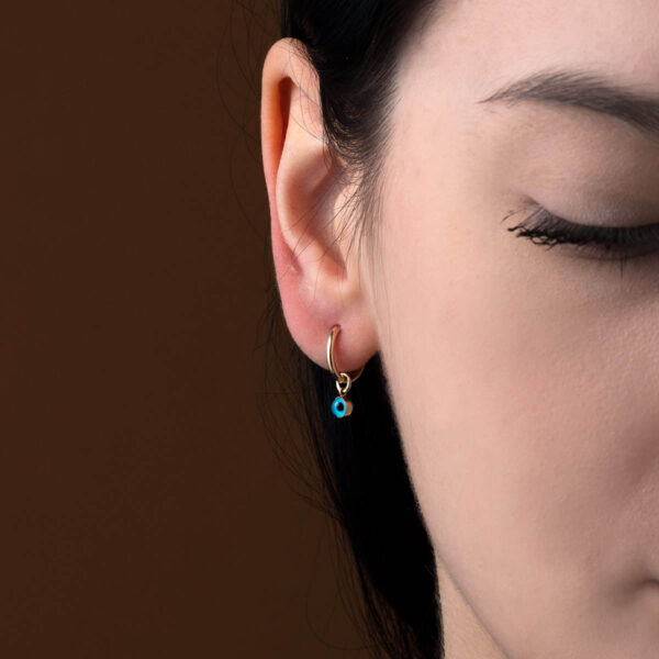 14K Gold Eye Hoop Earrings