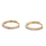 Crystal Zircon Earrings - 14K Gold